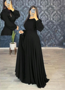 پیراهن مهمانی زنانه کرپ کش مدل مهتاب