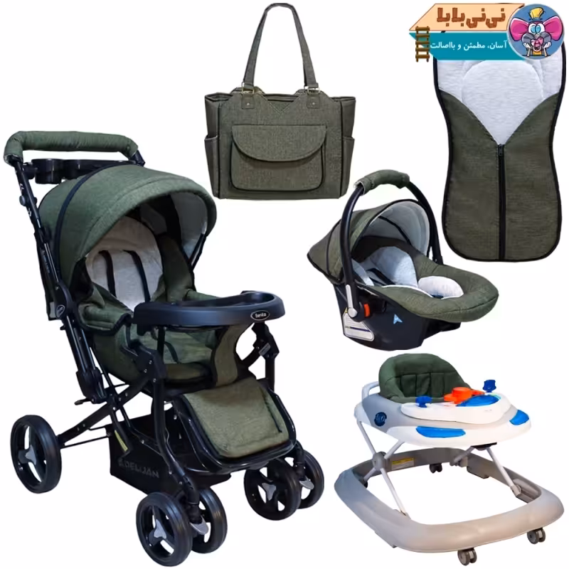 ست 5تکه کالسکه دلیجان طرح baby4life کد ZT203