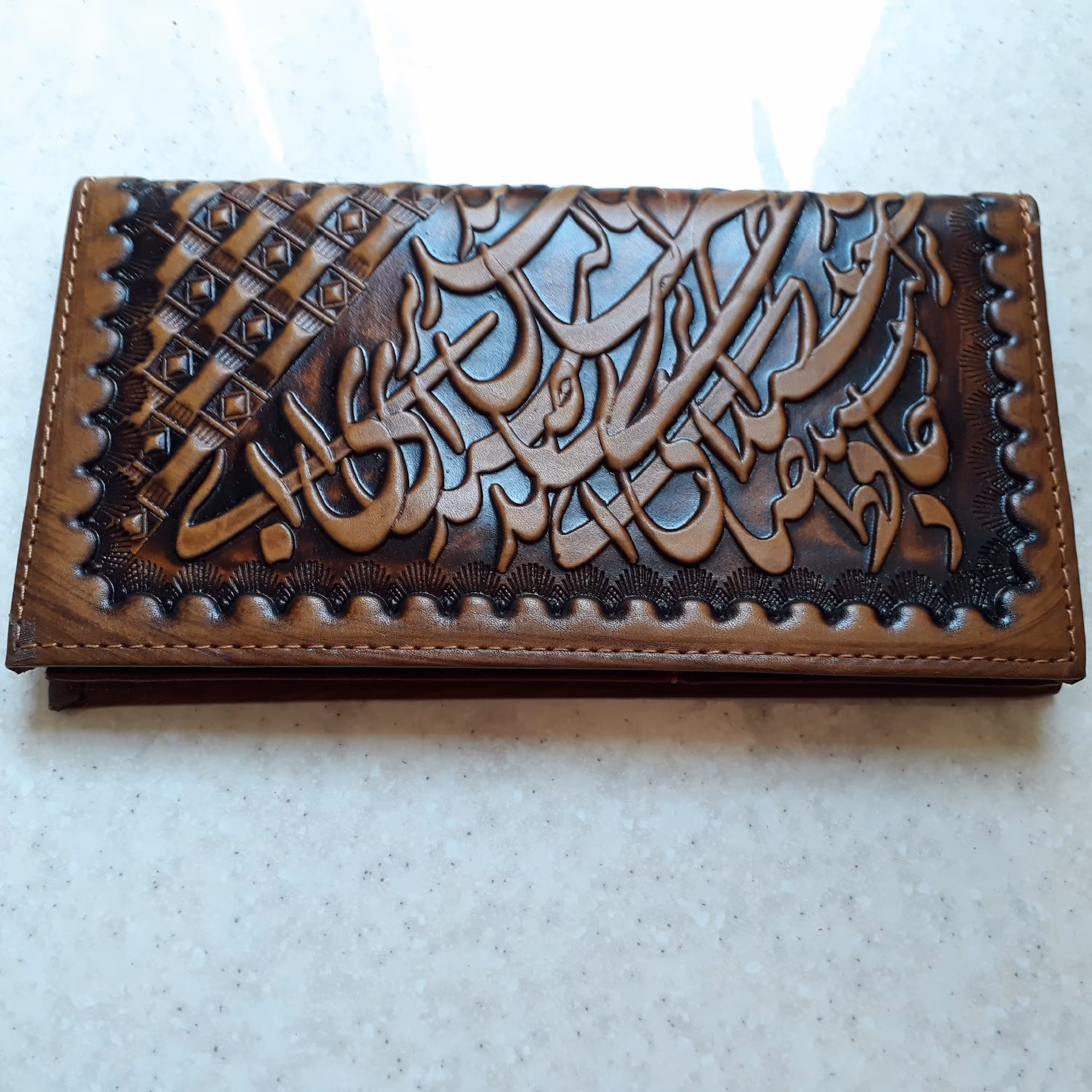 کیف حصیری شعری تمام چرم طبیعی