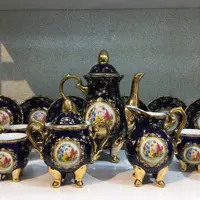 چای خوری سه دختر سورمه ای طرح پا فیلی(مارک لمونژ)پسکرایه