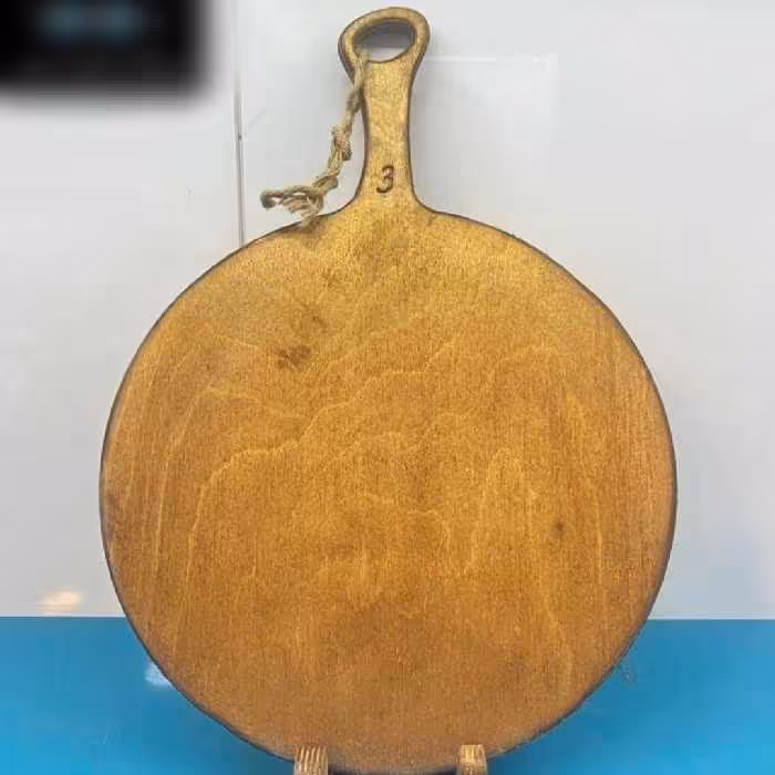 تخته گوشت چوبی گرد دسته دار