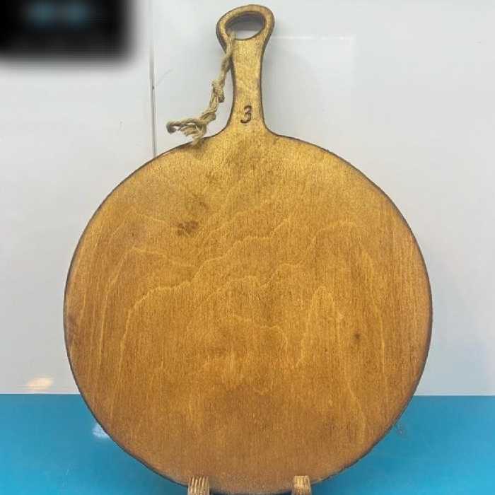 تخته گوشت چوبی گرد دسته دار