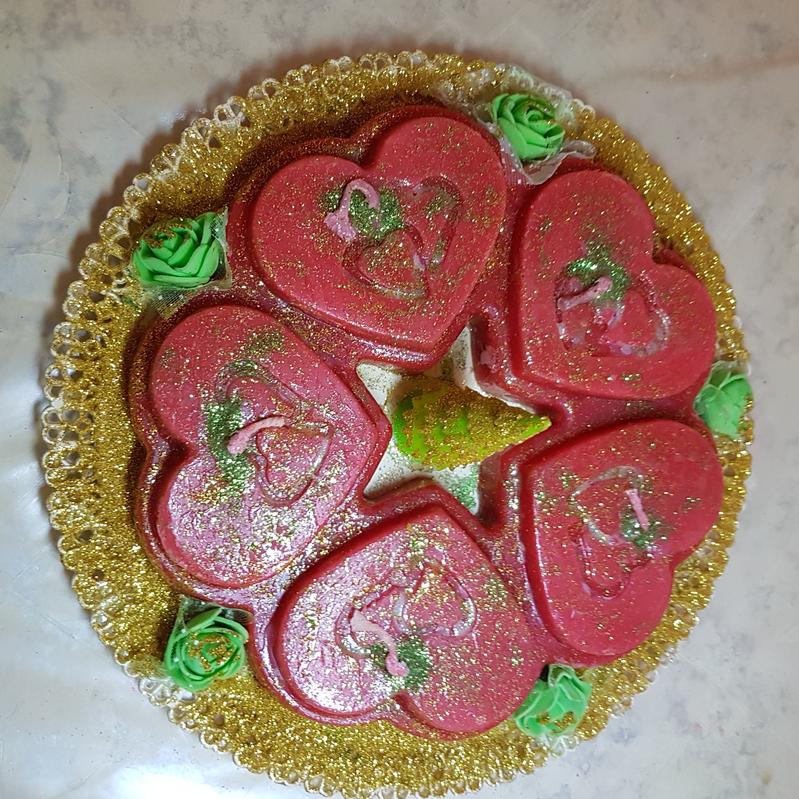 شمع وجام ، تزئینی ، شمع پنج قلب