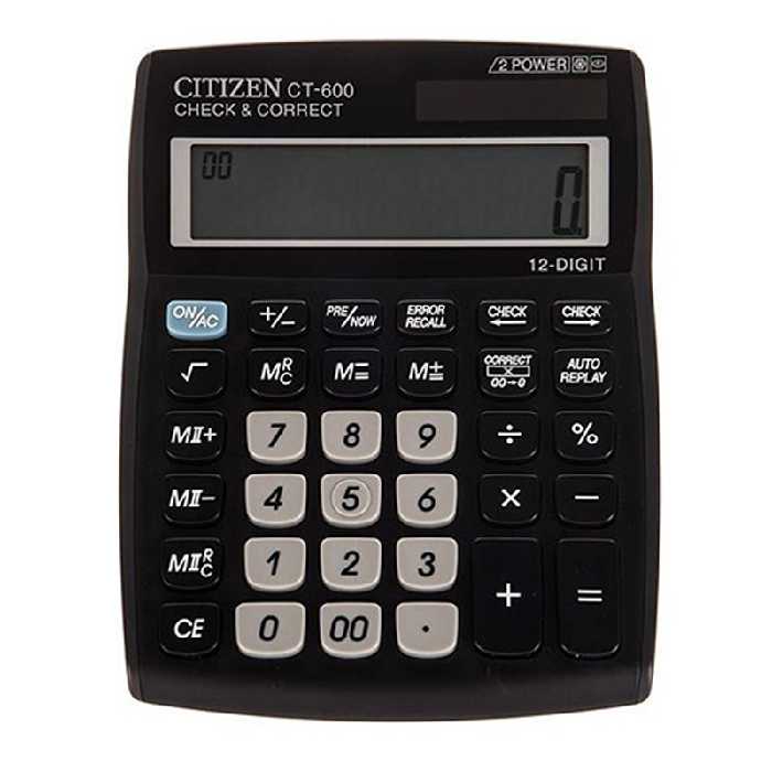 خرید ماشین حساب 12 رقمی سیتیزن 2 صفر مدل Citizen CT-600