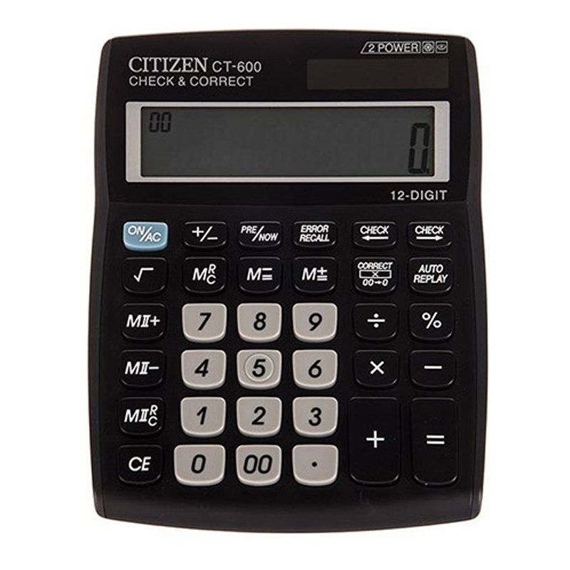 خرید ماشین حساب 12 رقمی سیتیزن 2 صفر مدل Citizen CT-600