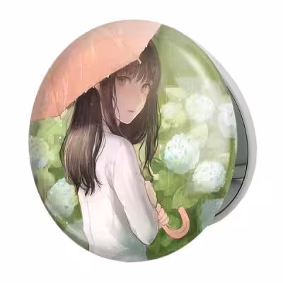 آینه جیبی خندالو طرح دختر انیمه ای مدل تاشو کد 18095