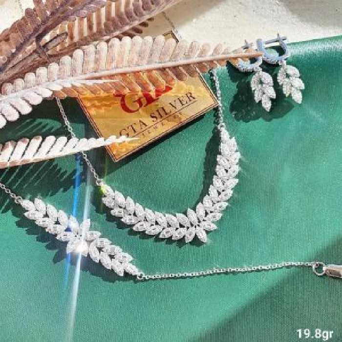 سرویس طرح گل گندمی نقره عیار 925 کد 39002