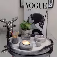 ست دکوری و جا عودی و شمع 