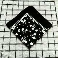 باندانا طرح میکی موس پارچه مشکی نخ پنبه