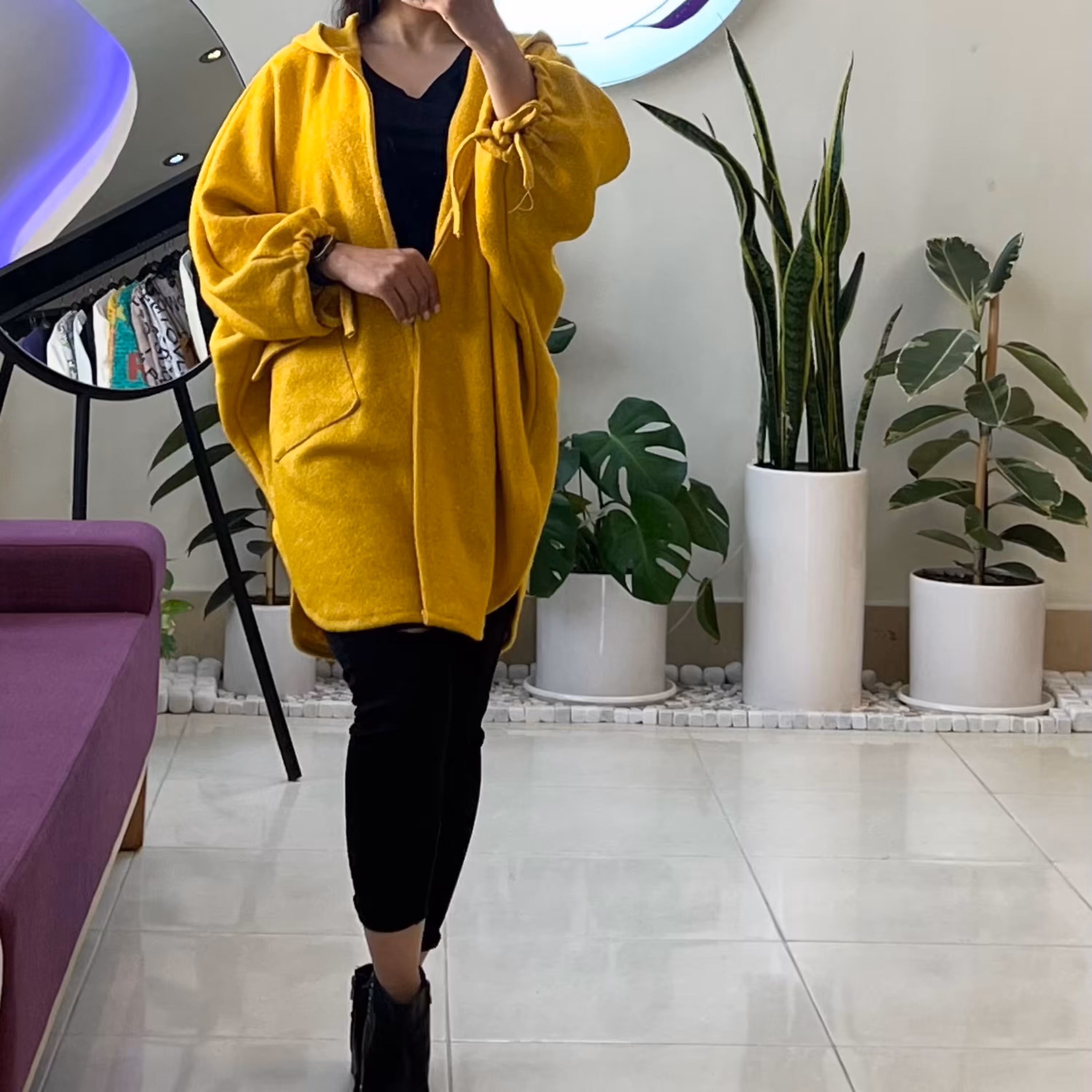 مانتو پاییزه فوتر آستین بندی قواره بزرگ