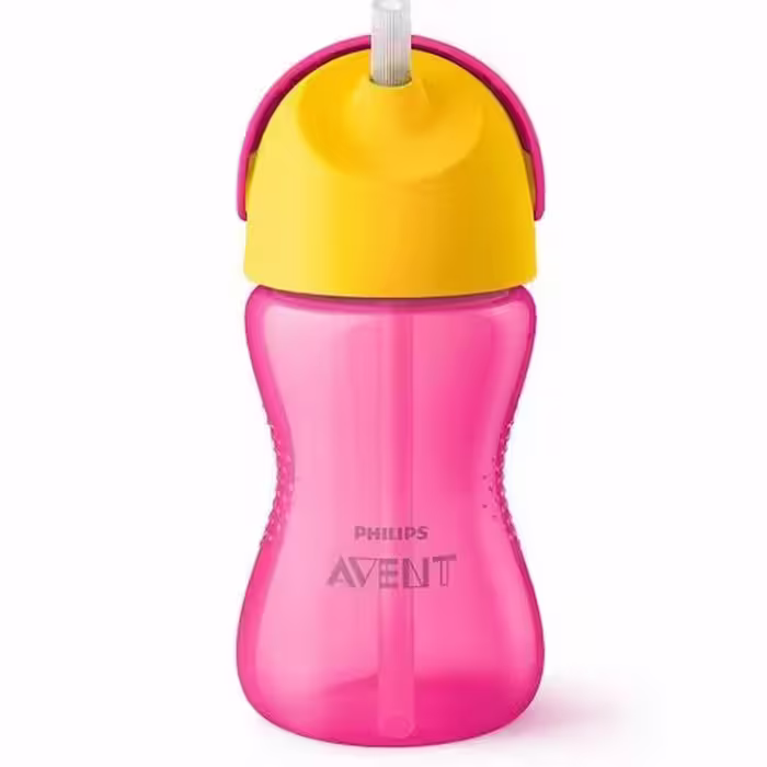 لیوان نی دار مدرن اونت 300ml avent صورتی