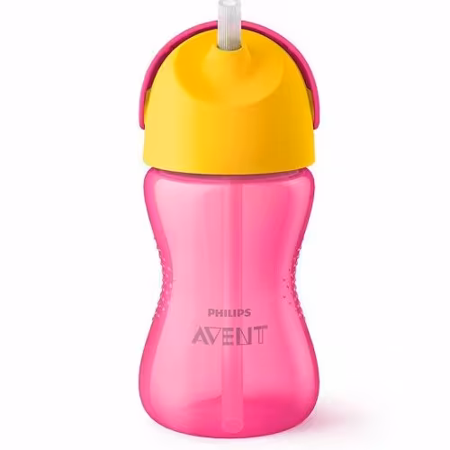 لیوان نی دار مدرن اونت 300ml avent صورتی