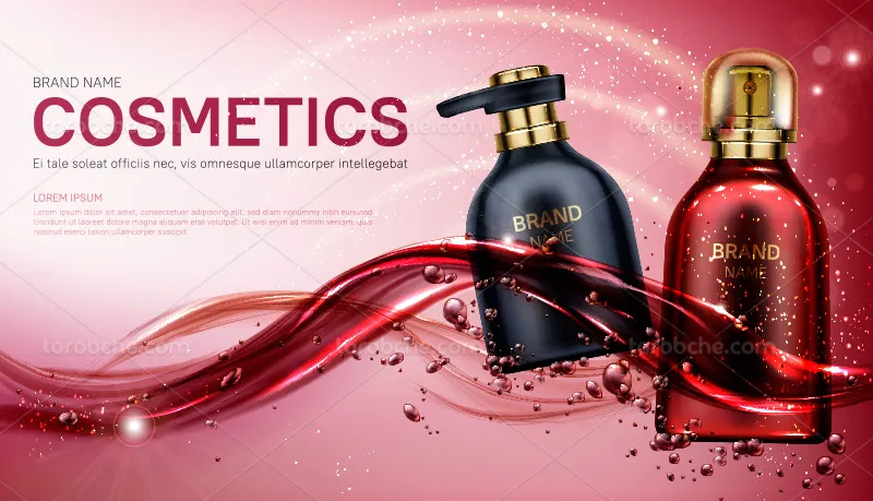 وکتور تبلیغاتی عطر و ادکلن قرمز | گرافیک با طعم تربچه