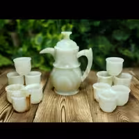 ست قهوه خوری سنگی 12 نفری با جعبه مخمل چوبی