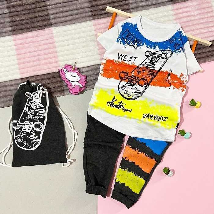 ست تیشرت شلوارک و کوله بچگانه