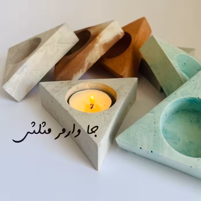 جا شمع وارمری مثلثی سنگ مصنوعی در رنگ های متنوع