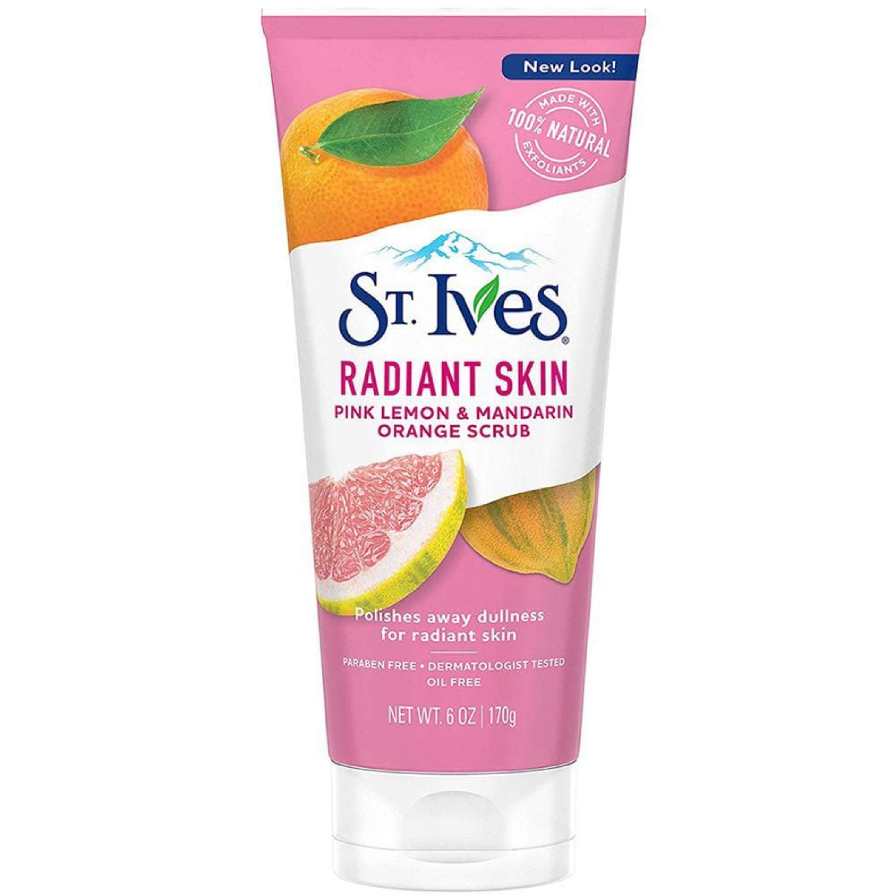 اسکراب روشن کننده پرتقال ماندارین و لیموی صورتی سینت ایوز StIves مدل Radiant Skin حجم 170 میل