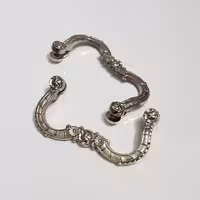 دسته سینی طرح نسترن نقره ای جفتی جنس زاماک 