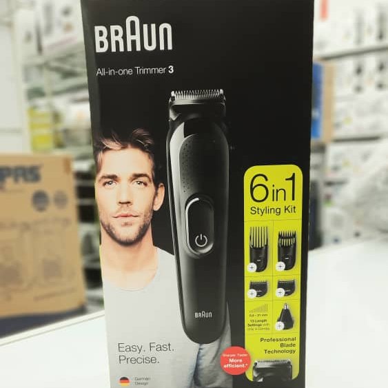 ماشین اصلاح سر و صورت براون شارژی 6 در 1 چند منظوره خط زن و موزن Braun MGK3220