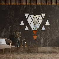 آینه پلکسی گلس مدل مثلثی دکوراتیو کد N4-1 مجموعه 21 عددی