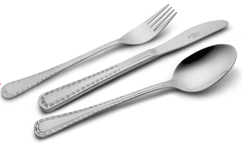 سرویس قاشق و چنگال 46 پارچه ناب استیل مدل برلین مات (سندبلاست) Nab Steel Berlin 46 Pcs
