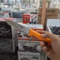 چاقو آشپزخانه حیدری زنجان دسته زرد پلاستیکی  طول 22 سانتی متر