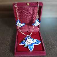 ست زیورآلات میناکاری شده مدل پروانه