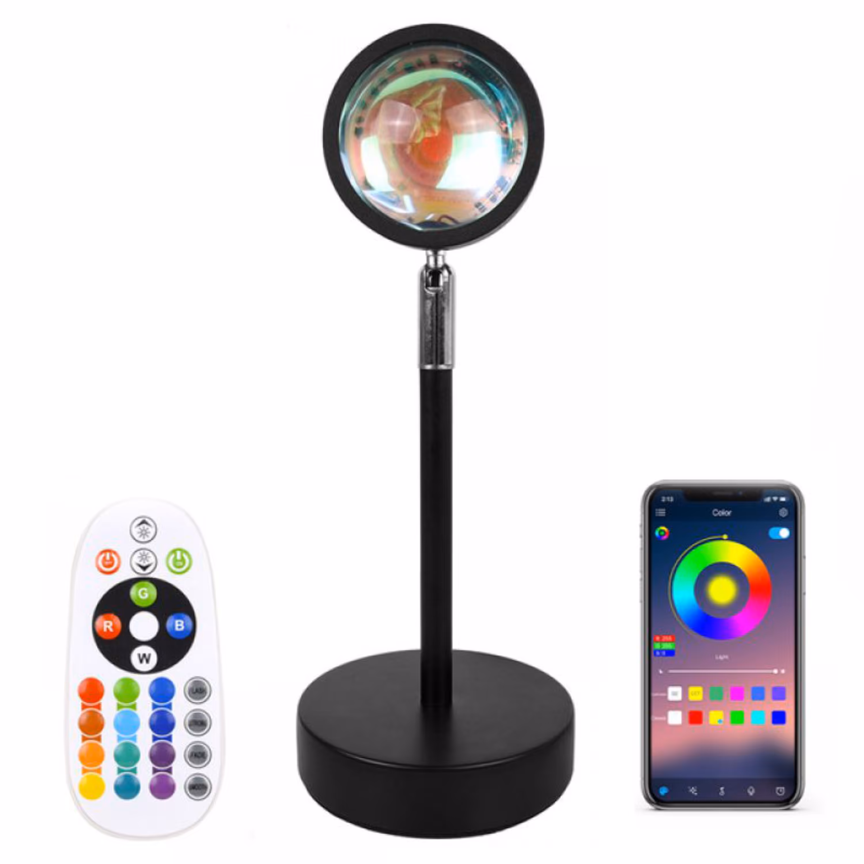 چراغ غروب خورشید-RGB دارای ریموت و اپلیکیشن-  رقص نور هوشمند 