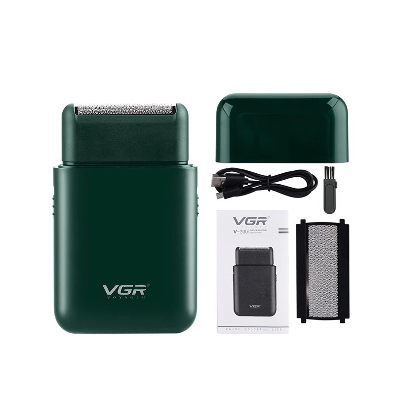 شیور ماشین اصلاح موی صورت وی جی ار مدل v-390 اصلاح صورت مسافرتی شارژی