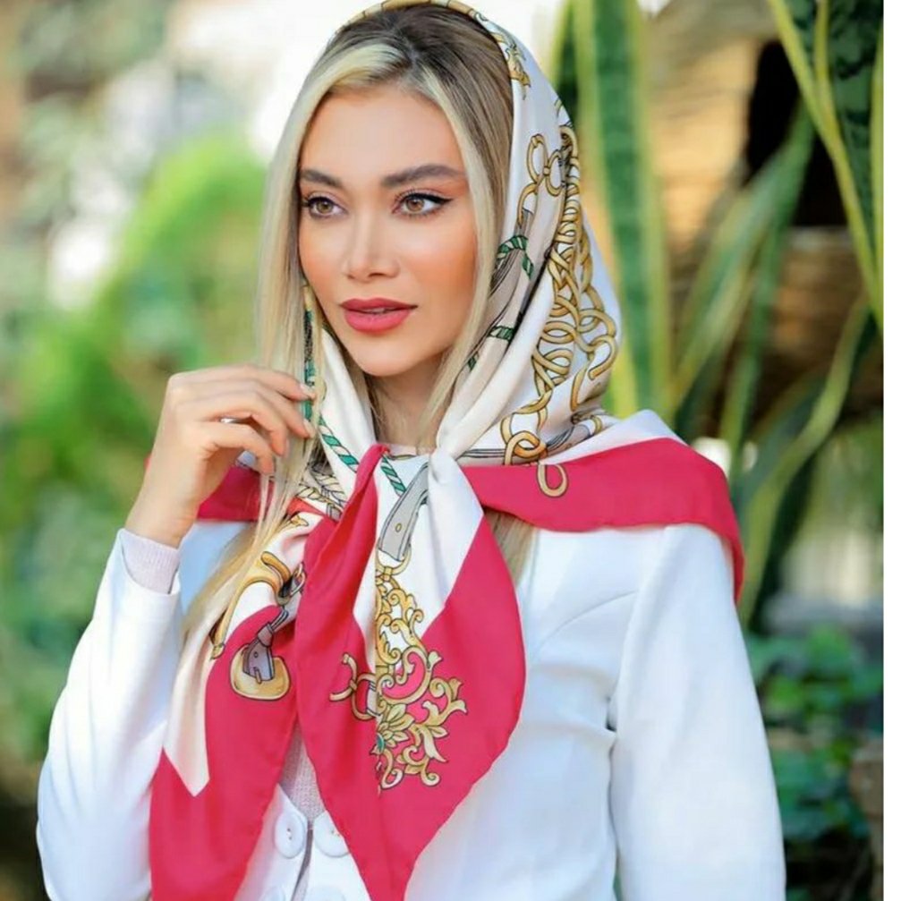 روسری سرخابی بهاری