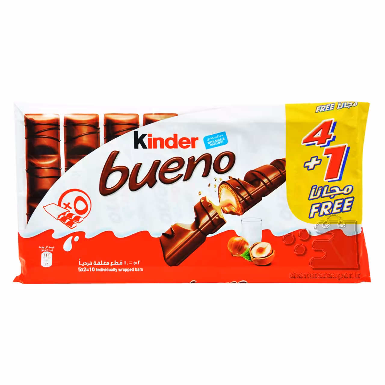 شکلات بیسکوییت با مغز کرم فندقی 5 جفت کیندر بوینو - kinder