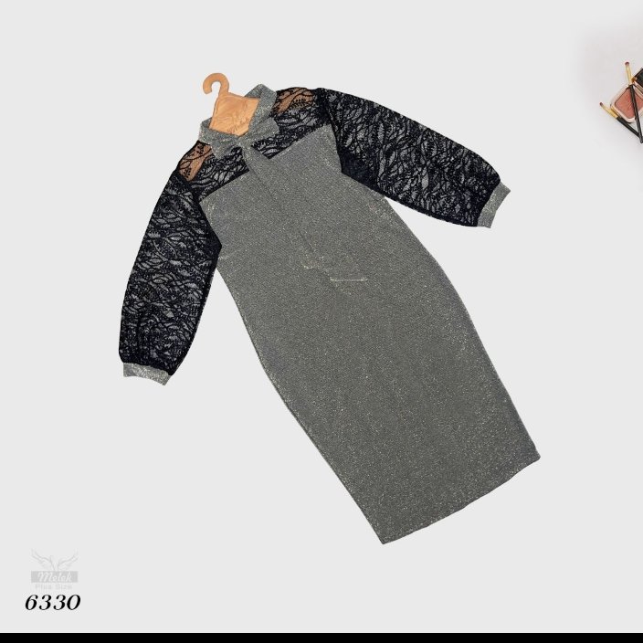 پیراهن مجلسی سایز بزرگ جنس لمه زربافت و دانتیل