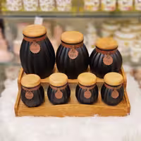 ست پاسماوری پایه چوبی کد 8017