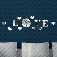 ساعت دیواری مدل لاو، جنس مولتی استایل، در دو رنگ طلایی و نقره ای