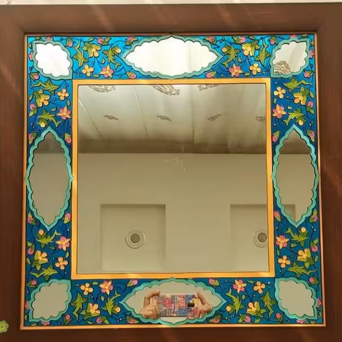 آینه ویترای با طرح تذهیب ،بسیار زیبا و جنس عالی،استفاده برای دکور منازل و...