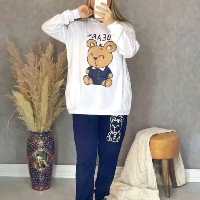 هودی و شلوار دورس پنبه خرسی