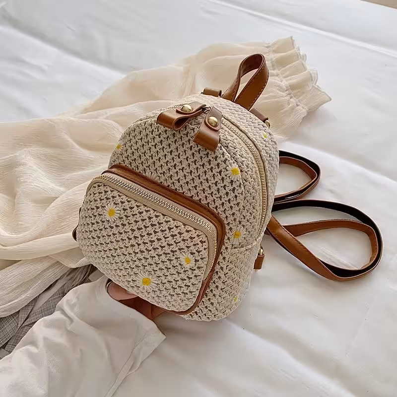 کوله خارجی طرح با بونه 19 در17 سانت سه حالته کوله یه طرفه و کیف دستی