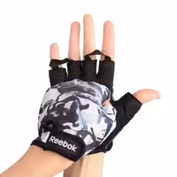 دستکش دوچرخه سواری نیمه انگشتی طرح ریباک سایز S ( طوسی - مشکی )