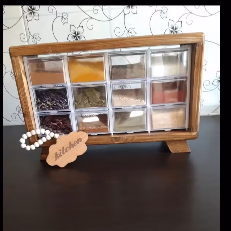 جا ادویه چوبی 12تایی 