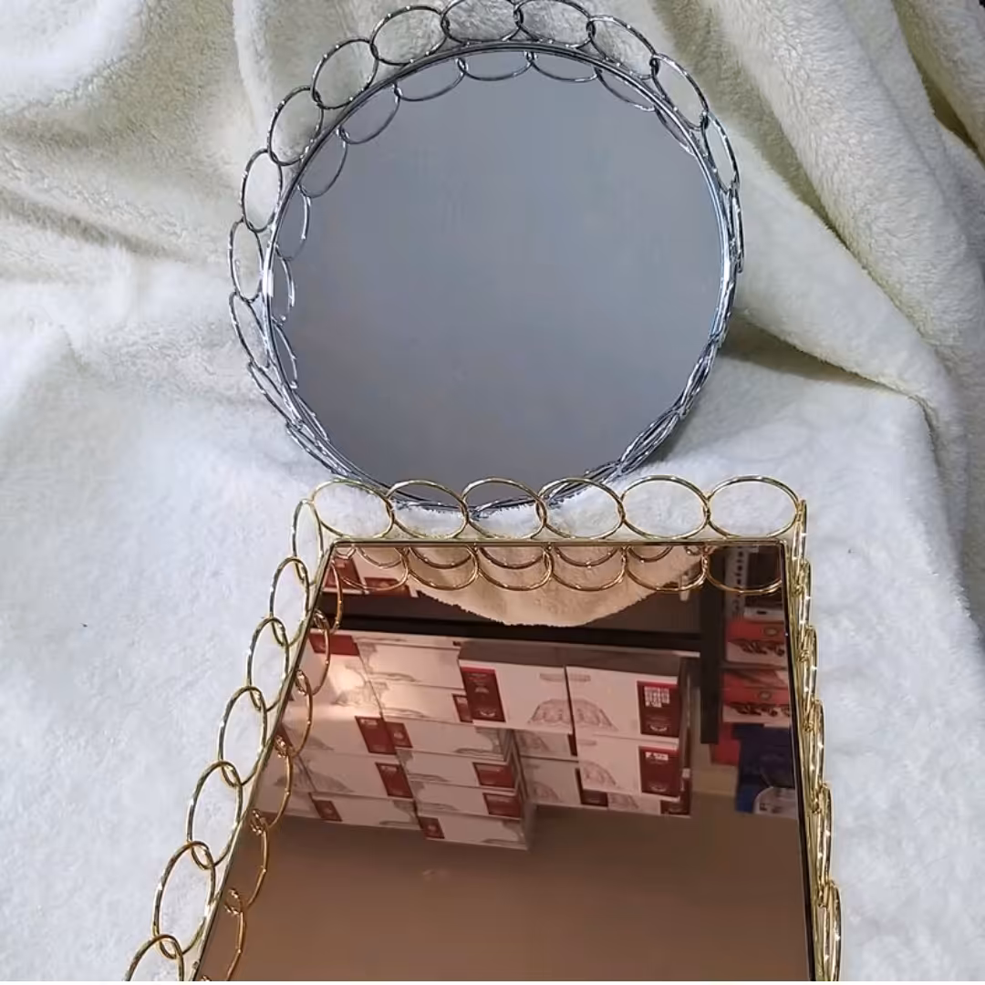 سینی آینه ای شامپاینی مدل المپیک کیفیت درجه یک 