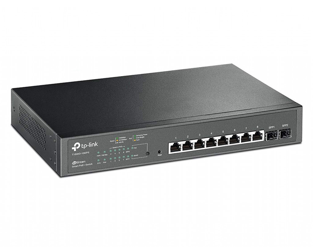 سوئیچ شبکه 8 پورت تی پی لینک T1500G-10MPS