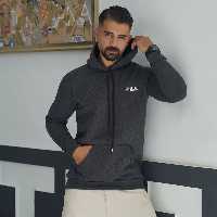 هودی مردانه فیلا ذغالی مدل Pirooz