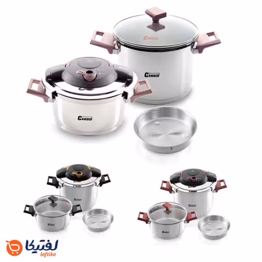 زودپز دوقلو کاندید مدل هلیوس 6 و 4 لیتر با درب پیرکس