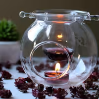 اسانس سوز شیشه ای دست ساز مدل گرد 