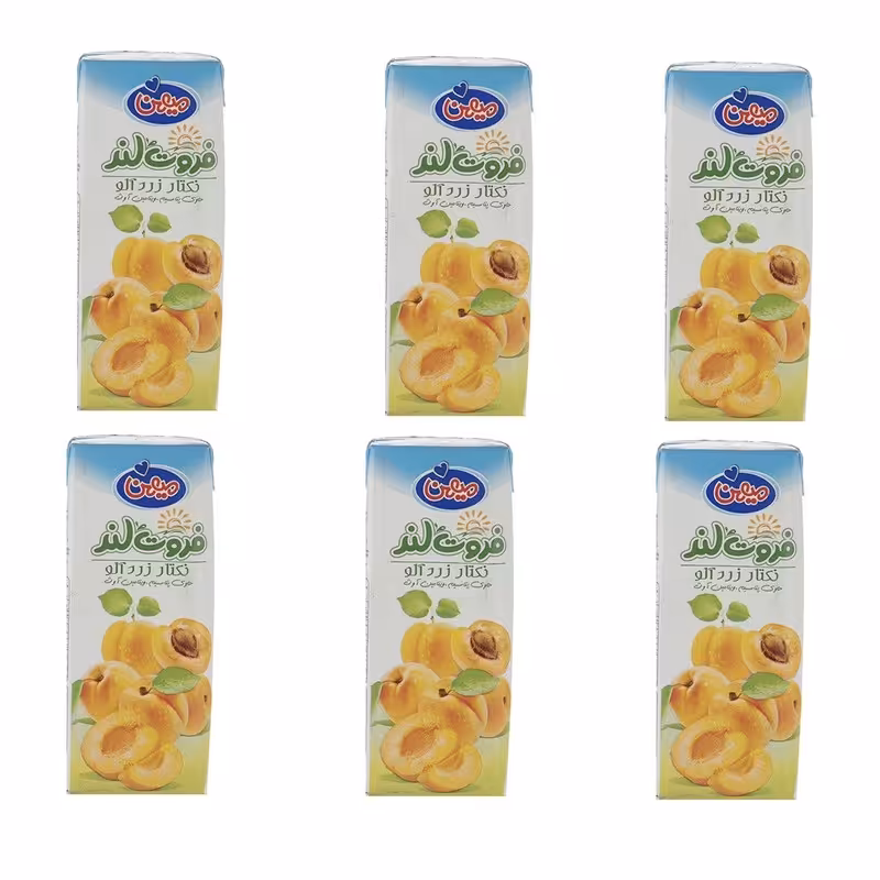 آبمیوه زرد آلو میهن - 200 میلی لیتر بسته 6 عددی