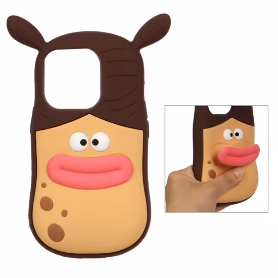 قاب گوشی سیلیکونی عروسکی لب قلمبه برای iPhone 13 Pro /14 Pro