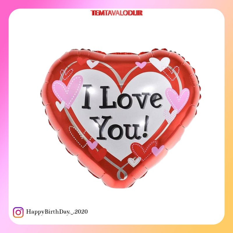 بادکنک فویلی قلب i love you