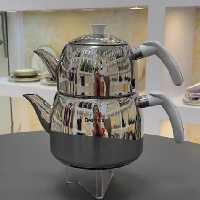 کتری قوری استیل کف چدن لوله دار دسیلوکس کد803