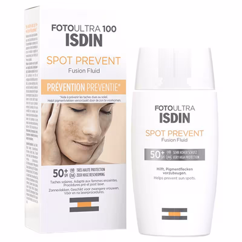 کرم ضد افتاب فتو اولترا اسپات پریونت فیوژن فلویید ایزدین  Isdin Foto Ultra 100 Spot Prevent Fusion Fluid SPF50