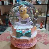 گوی موزیکال پمپی بزرگ خارجی تولدت مبارک مدل خرسی